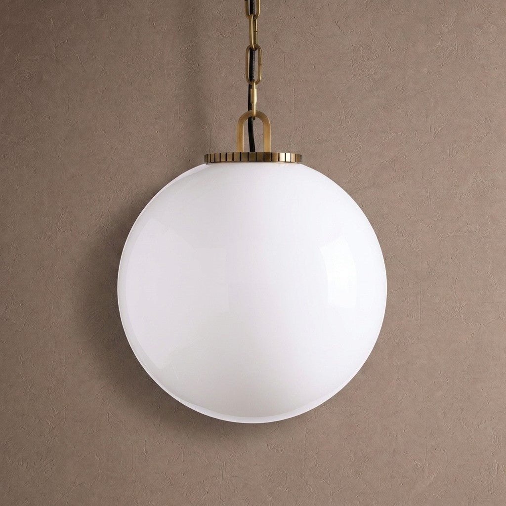 Wescotte Globe Pendant with Chain - BRASSCLEARLARGEcasivra