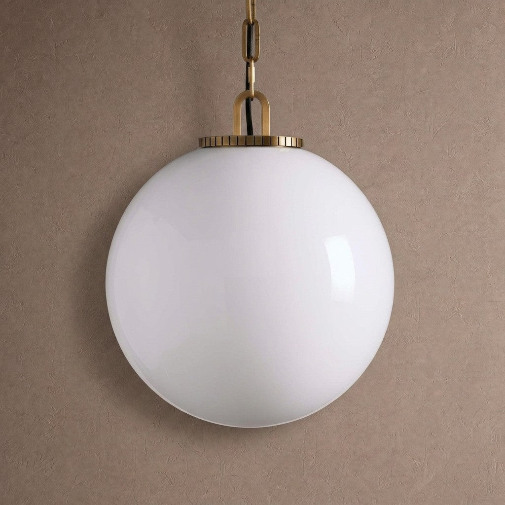 Wescotte Globe Pendant with Chain - BRASSMILKMEDIUMcasivra