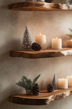 Mid Century Solid Wood Floating Shelf For Festive Furniture Decor