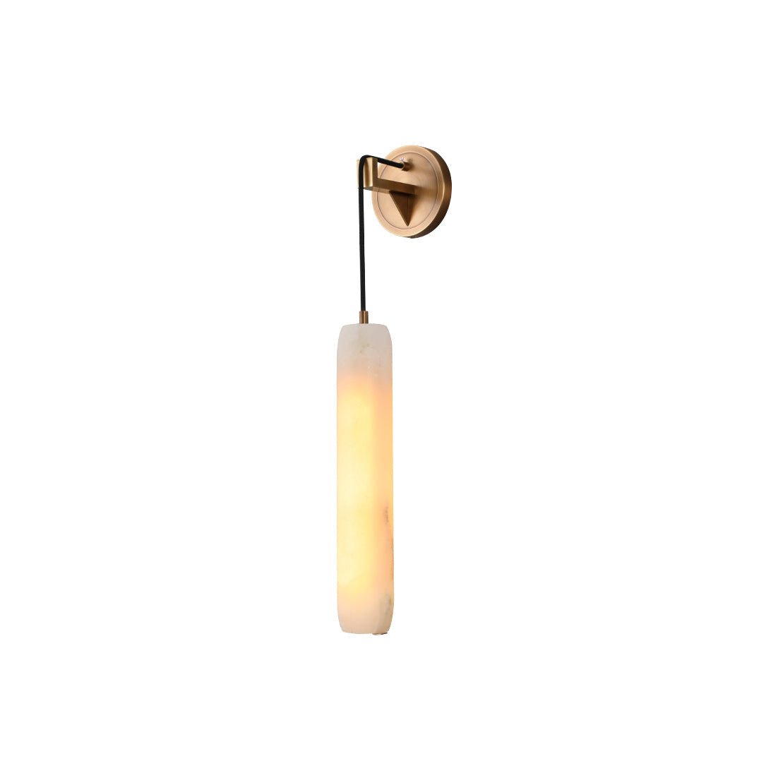 Wrenna Alabaster Flute Wall Lamp - D 7cm x H 38cm / ∅ 2.8″ x H 15″Brass＆White1 piececasivra