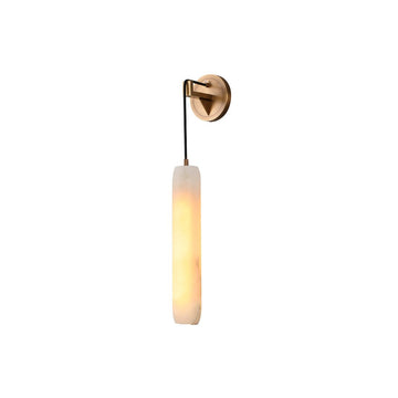 Wrenna Alabaster Flute Wall Lamp - D 7cm x H 38cm / ∅ 2.8″ x H 15″Brass＆White1 piececasivra