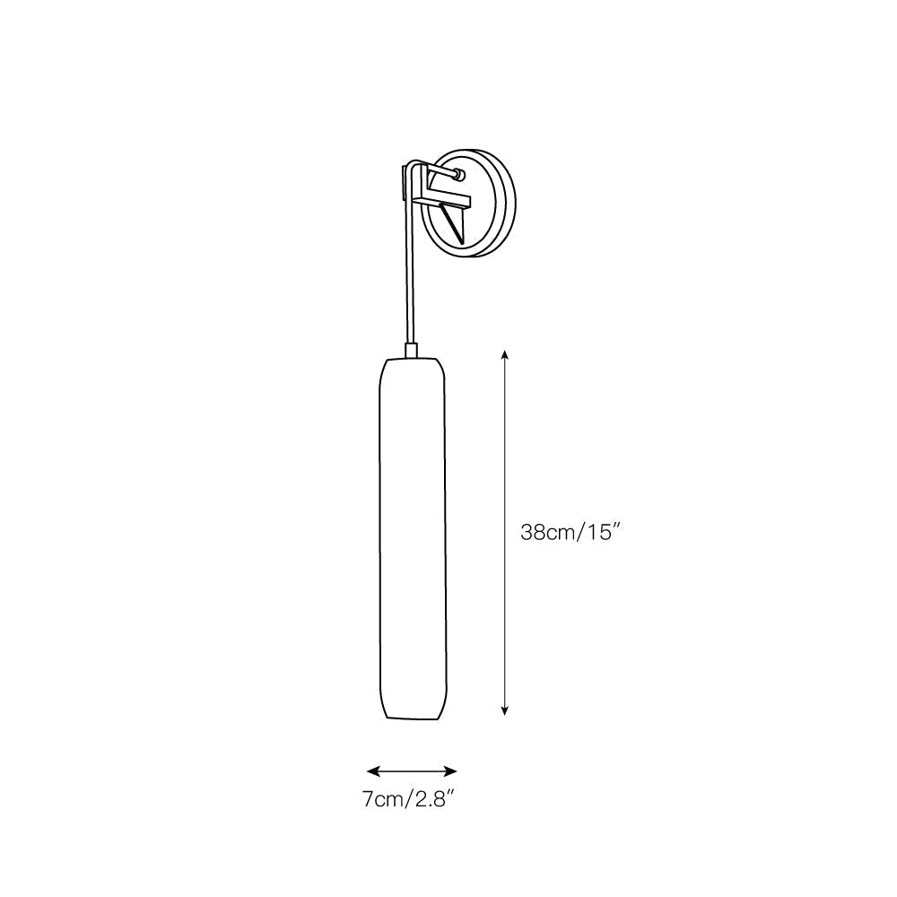Wrenna Alabaster Flute Wall Lamp - D 7cm x H 38cm / ∅ 2.8″ x H 15″Brass＆White1 piececasivra