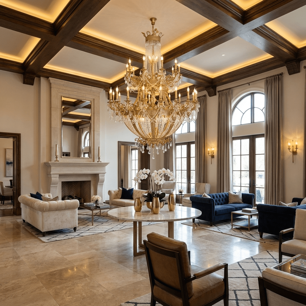 Zaira Opulent Chandelier - ∅ 62.2″ x H 82.7″Brass & Clearcasivra