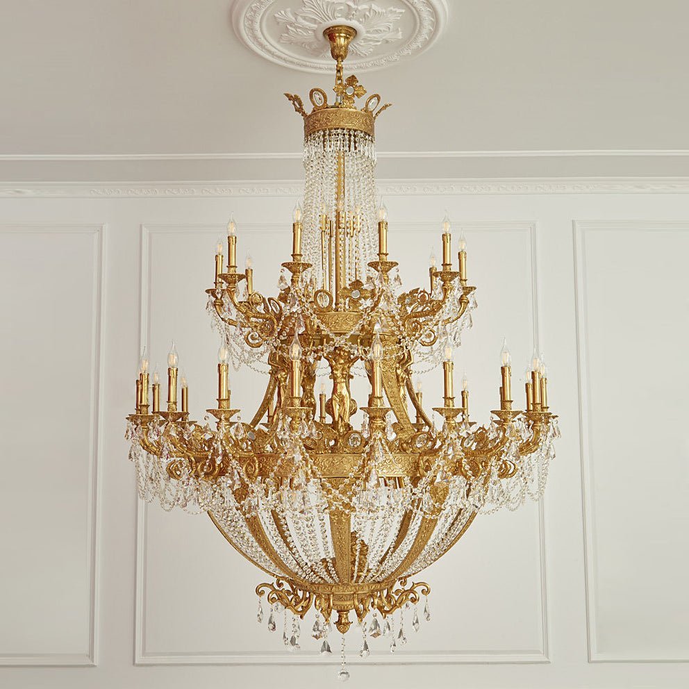 Zaira Opulent Chandelier - ∅ 62.2″ x H 82.7″Brass & Clearcasivra