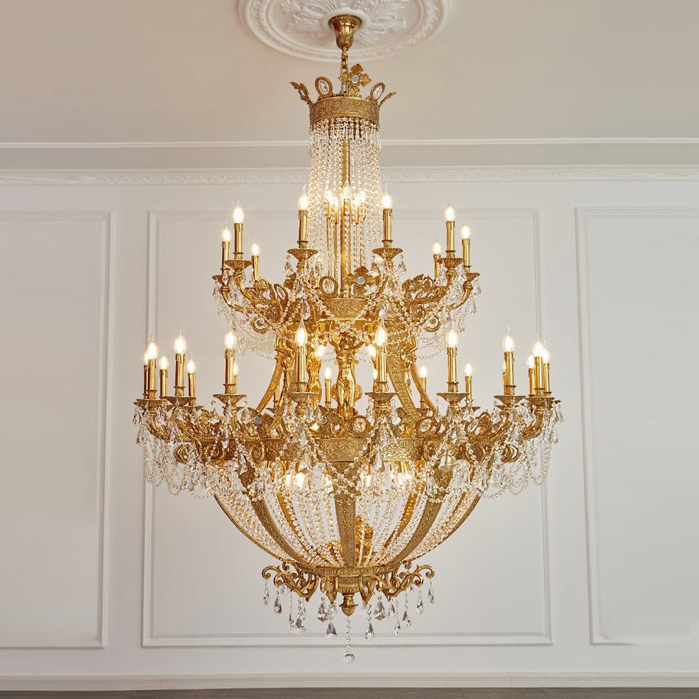 Zaira Opulent Chandelier - ∅ 62.2″ x H 82.7″Brass & Clearcasivra