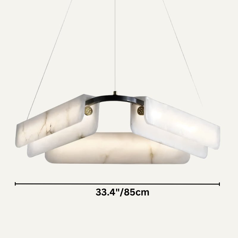 Zazu Alabaster Chandelier - D33.4"(85cm)Trichromatic (No Remote 3000K/4000K/6000K)casivra