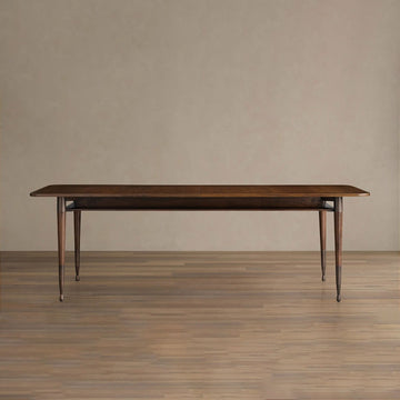 Ross Wood Extension Dining Table Walnut Mid-Century Dining Table with Self-Storing Leaf